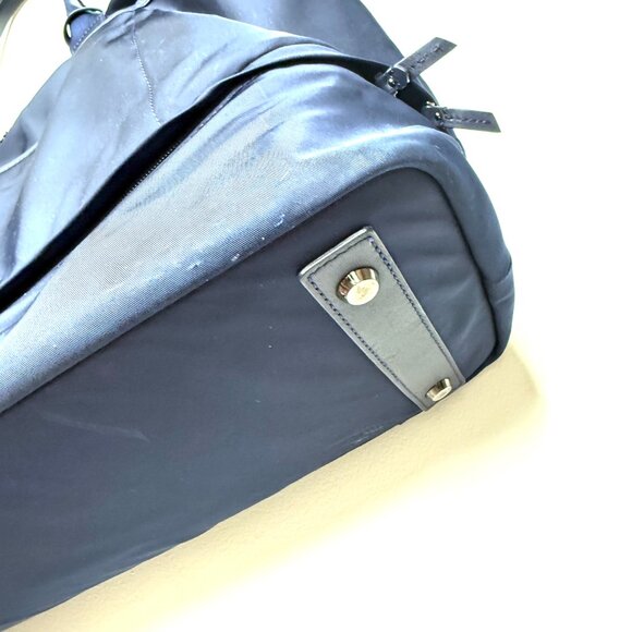 Tumi Nylon Double Leather Handles Zip Top Travel Carry On Tote Bag Womens Blue - Picture 5 of 13